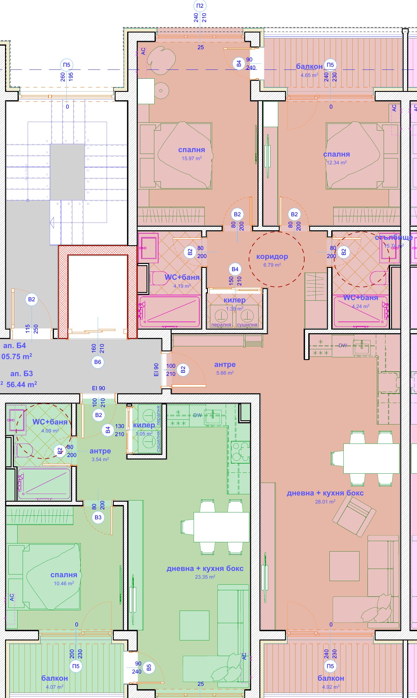 План квартири 105.75 м²