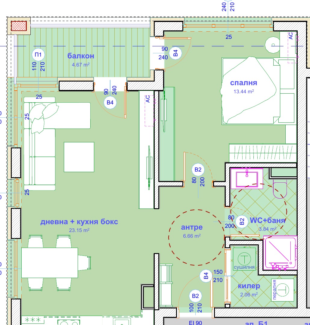 План квартири 65.97 м²